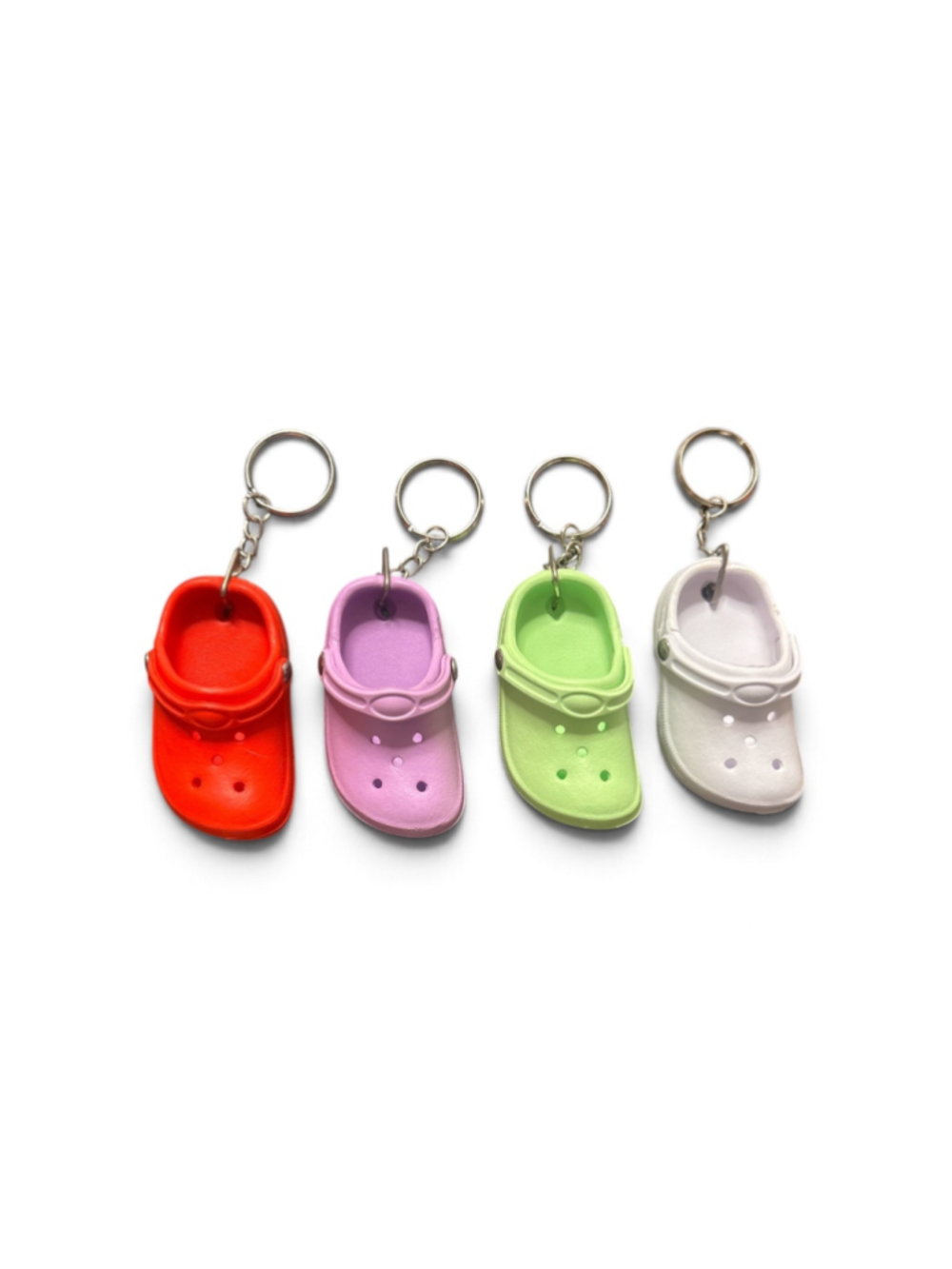 Clog Shoe Keychain Set of 4, Red, Pink, Green, White